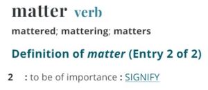 Matter dictionary entry